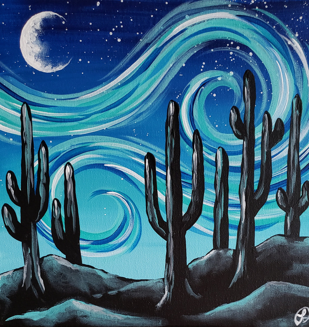 Art Box - Starry Night Saguaros