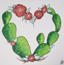 Load image into Gallery viewer, Art Box - Prickly Pear Heart
