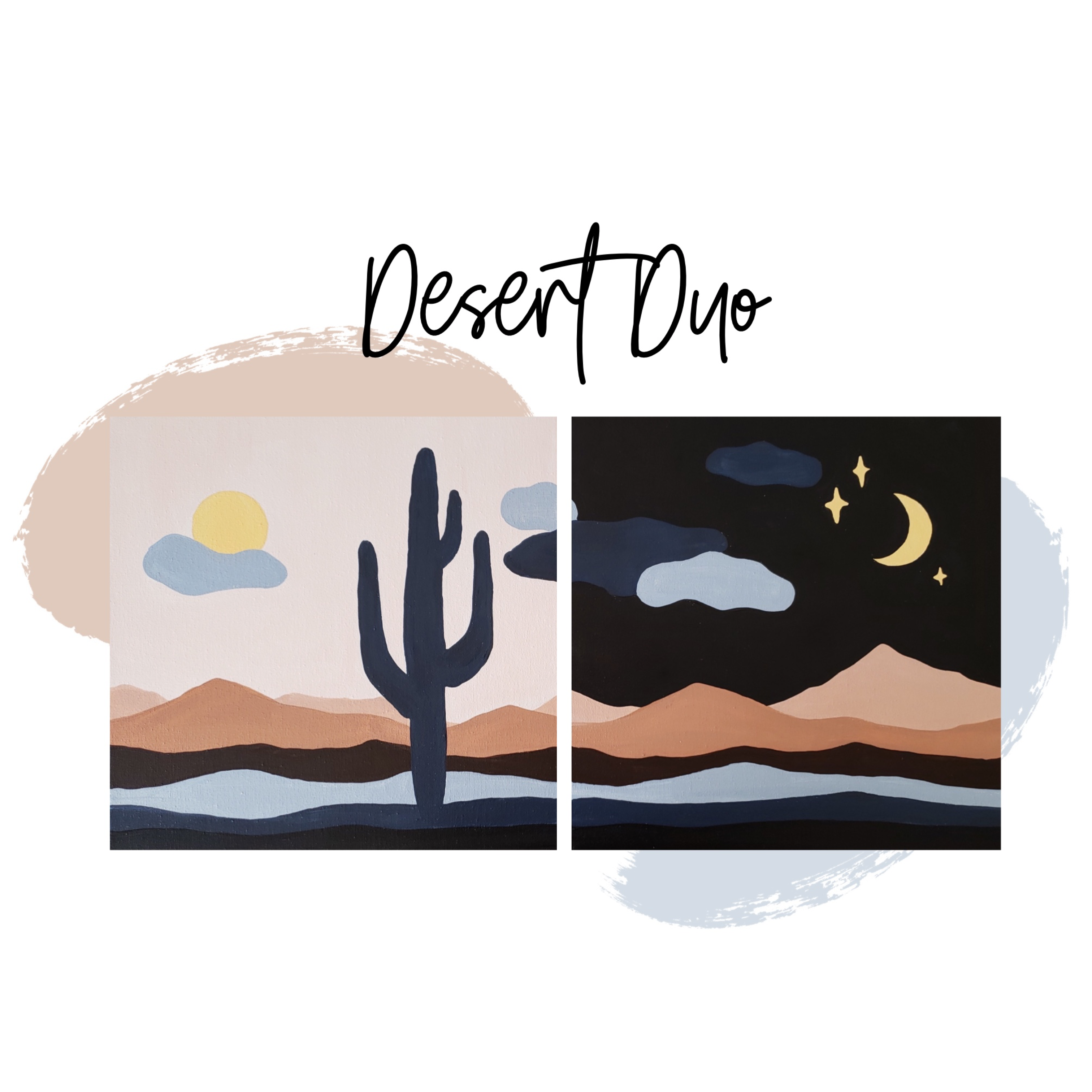 Couples Date Night Art Box - Desert Sky – The Brush Bar Shop