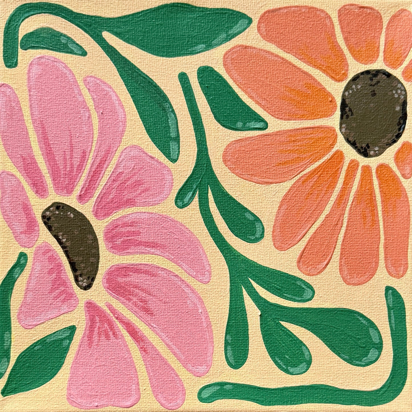 Retro Flowers Mini DIY Painting Kit