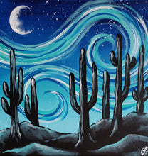 Load image into Gallery viewer, Art Box - Starry Night Saguaros
