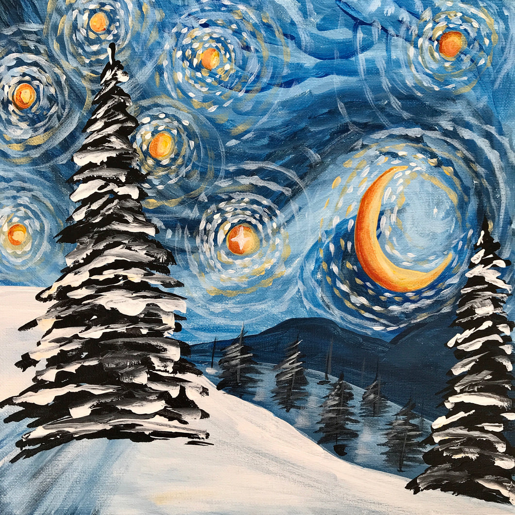 Art Box - Snowy Starry Night